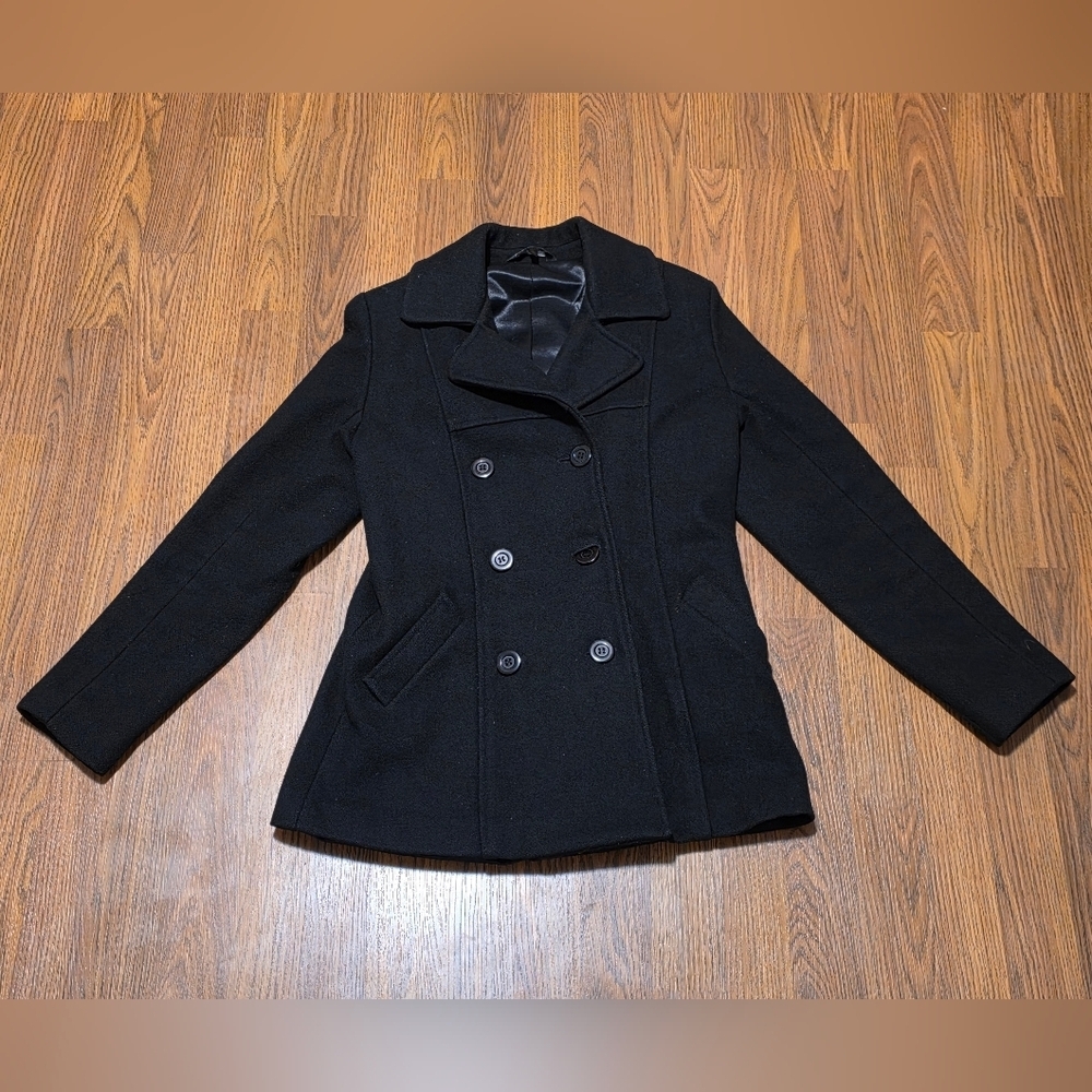 Le Château Made in Canada Wool Pea Coat Juniors Xl Double-Breasted Jacket E47
